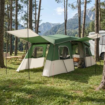 Tenda Istantanea con Copertura Impermeabile 3 persona Verde