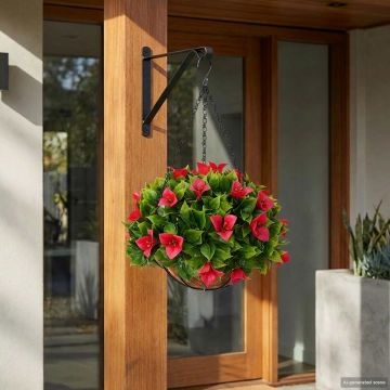 Fiori Artificiali Rosato 33 x 33 x 44 cm PE e Acciaio