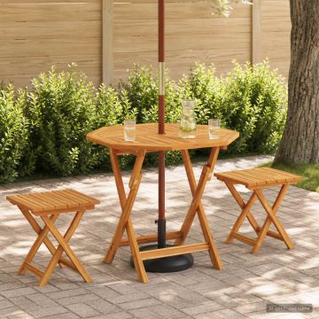 Tavolo da Giardino Pieghevole Naturale 90 x 90 x 75 cm