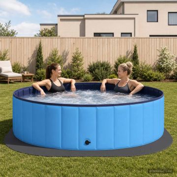 Tappetino per piscina 25 pz Ø 292 cm Rotondo Schiuma EVA Nero