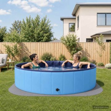 Tappetino per piscina 25 pz Ø 292 cm Rotondo Schiuma EVA Grigio
