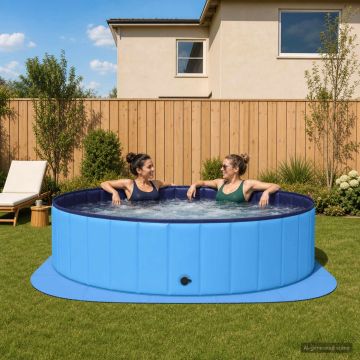 Tappetino per piscina 25 pz Ø 292 cm Rotondo Schiuma EVA Blu