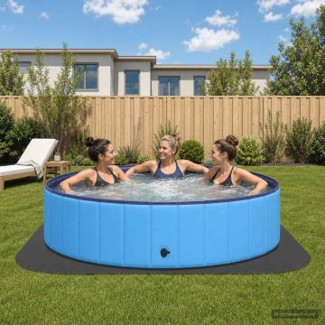 Tappetino per piscina 36 pz Ø 350 cm Rotondo Schiuma EVA Nero