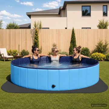 Tappetino per piscina 49 pz Ø 408 cm Rotondo Schiuma EVA Nero
