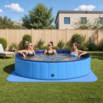 Tappetino per piscina 49 pz Ø 408 cm Rotondo Schiuma EVA Blu