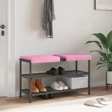 Cuscino per panchina 2 pz Tessuto Rosa Profondità 35 cm