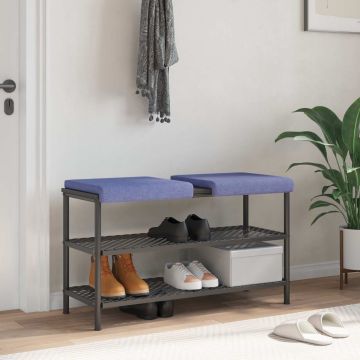 Cuscino per panchina 2 pz Tessuto Blu jeans Profondità 35 cm