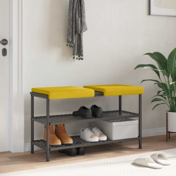 Cuscino per panchina 2 pz Velluto Giallo Profondità 35 cm