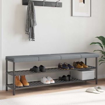 Cuscino per panchina 4 pz Tessuto Grigio Chiaro