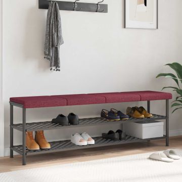 Cuscino per panchina 4 pz Tessuto Rosso Vino Profondità 35 cm