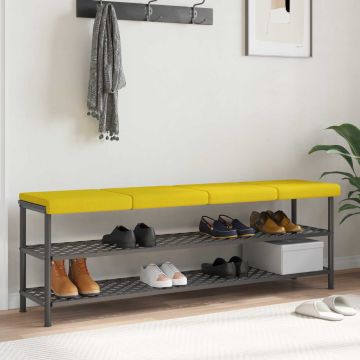 Cuscino per panchina 4 pz Tessuto Giallo Chiaro