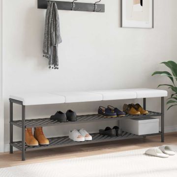 Cuscino per panchina 4 pz Tessuto Bianco Profondità 35 cm