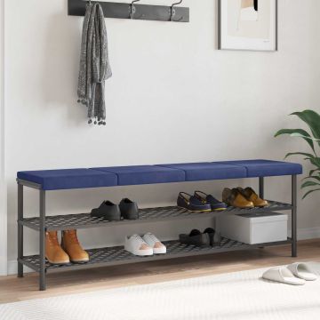 Cuscino per panchina 4 pz Velluto Blu Polizia Profondità 35 cm