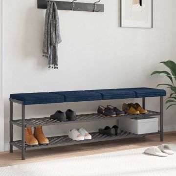 Cuscino per panchina 4 pz Corduroy Morbido Blu navy