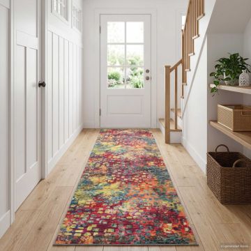 Tappeto Antiscivolo LESAKA colorato 50 x 450 cm Velluto diamante