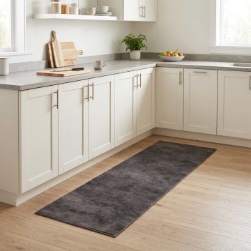 Tappeto da Cucina cemento nero 300 x 60 cm 100% Poliammide