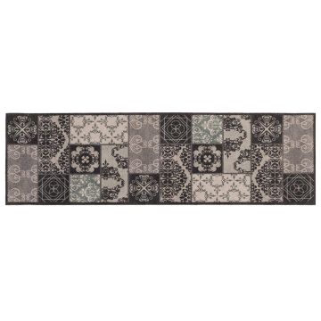 Tappeto da Cucina mosaico nero 150 x 45 cm 100% Poliammide
