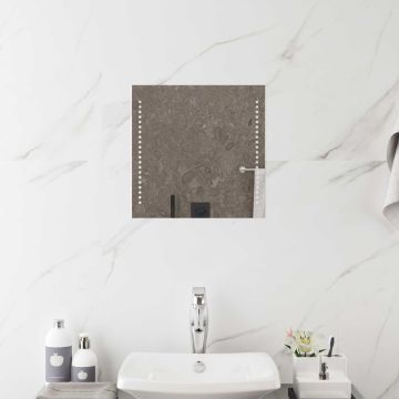 Specchio da bagno LED Trasparente 40 x 40 cm vetro temperato
