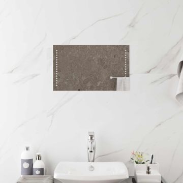 Specchio da bagno LED Trasparente 50 x 30 cm vetro temperato