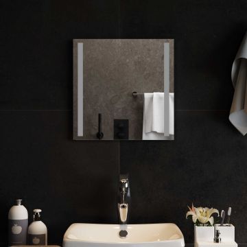 Specchio da bagno LED Trasparente 40 x 40 cm vetro temperato