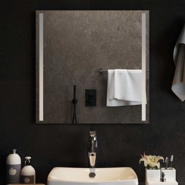 Specchio da bagno LED Trasparente 60 x 60 cm vetro temperato