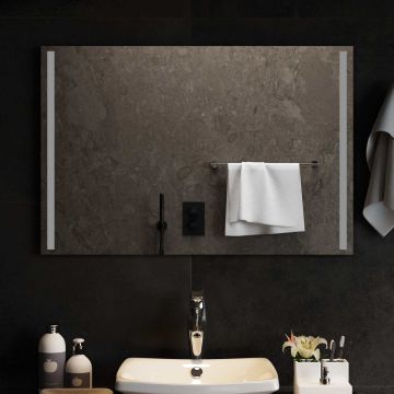 Specchio da bagno LED Trasparente 90 x 60 cm vetro temperato
