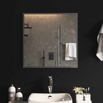 Specchio da bagno LED Trasparente 60 x 60 cm vetro temperato
