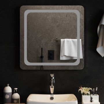 Specchio da bagno LED Trasparente 60 x 60 cm vetro temperato