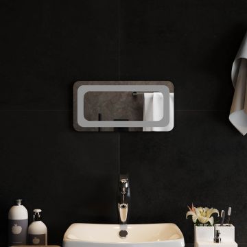 Specchio da bagno LED Trasparente 40 x 20 cm vetro temperato