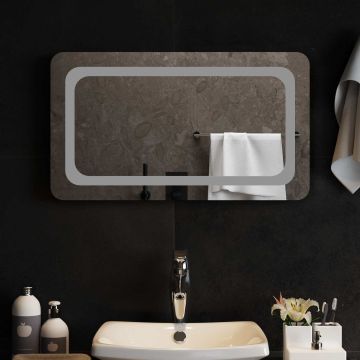Specchio da bagno LED Trasparente 70 x 40 cm vetro temperato