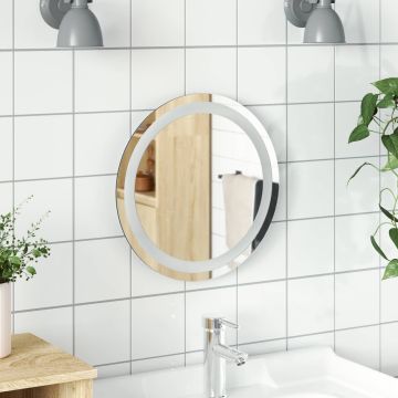 Specchio da bagno LED Trasparente Ø 40 cm vetro temperato