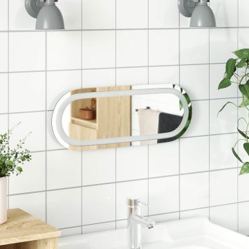 Specchio da bagno LED Trasparente 40 x 15 cm vetro temperato