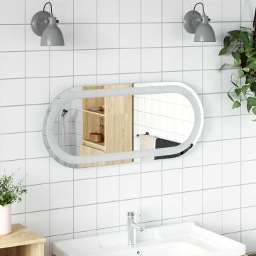 Specchio da bagno LED Trasparente 70 x 30 cm vetro temperato
