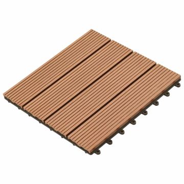 Piastrella per Decking 11 pz Marrone 30 x 30 cm WPC