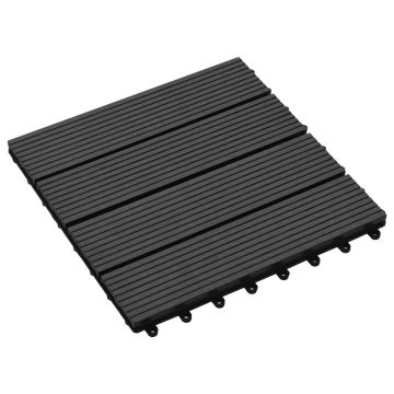 Piastrella per Decking 11 pz Nero 30 x 30 cm WPC