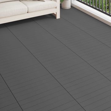 Piastrella per Decking 6 pz Grigio 60 x 30 cm WPC