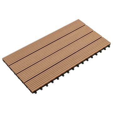Piastrella per Decking 6 pz Marrone 60 x 30 cm WPC