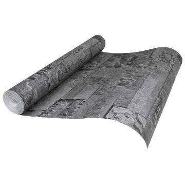 Carta da Parati 3D Pietra Nero 10 x 0,53 m Tessuto Non Tessuto