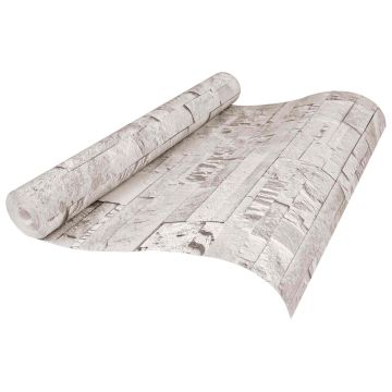 Carta da Parati 3D Pietra Crema 10 x 0,53 m Tessuto Non Tessuto