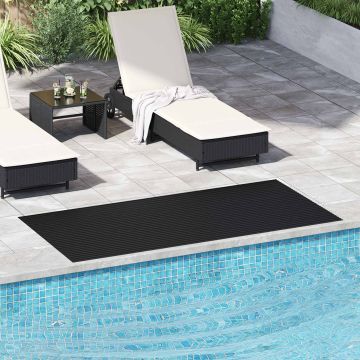 Tappeto a coste larghe Nero 1 x 2 m Gomma