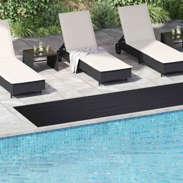 Tappeto da terra a coste larghe Nero 1 x 5 m Gomma