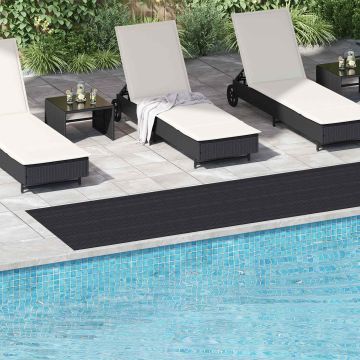 Tappeto da terra a pois Nero 1 x 5 m Gomma
