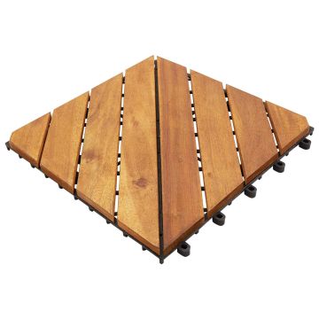 Piastrella per Decking 10 pz Marrone 30 x 30 cm Legno di Acacia