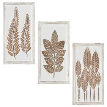 Decorazione artistica 3 pz 40 x 40 x 1,5 cm Marrone e bianco