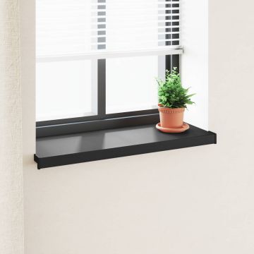 Soglia della Finestra Nero con Venature del Legno PVC