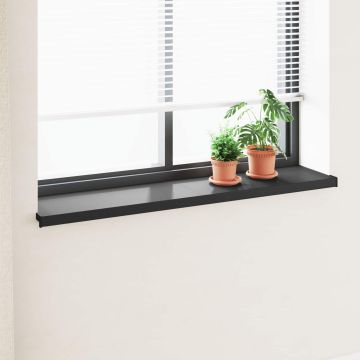 Soglia della Finestra Nero con Venature del Legno PVC