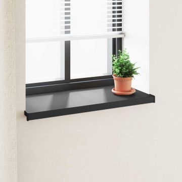 Soglia della Finestra Nero con Venature del Legno PVC