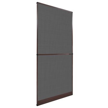 Schermo Insetti a Battente Marrone e Nero 100 x 215 cm