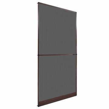 Schermo Insetti a Battente Marrone e Nero 120 x 240 cm