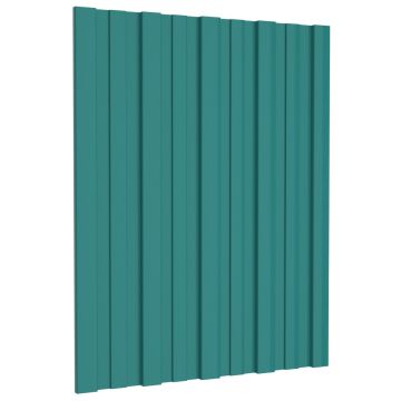 Pannello per tetto 12 pz Verde 60 x 45 cm Acciaio zincato